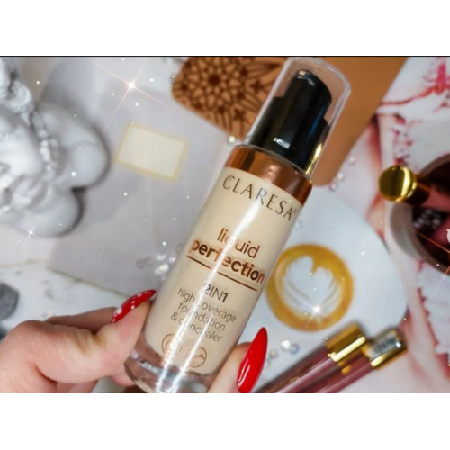 Claresa Make Up Liquid Perfection 2 In 1 High Coverage Foundation