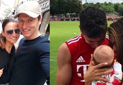 Klara Lewandowska w dresik w arbuzy z anną i robertem lewandowskim Klara Lewandowska w dresik w arbuzy z anną i robertem lewandowskim