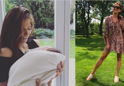 Anna Lewandowska z Klarą i w parku Anna Lewandowska z Klarą i w parku