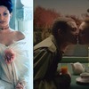 Angelina Jolie i Antonio Banderas w wiktoriańskich ubraniach oraz całująca się para Angelina Jolie i Antonio Banderas w wiktoriańskich ubraniach oraz całująca się para