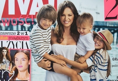 Anna Przybylska z dziećmi na okładce magazynu Viva Anna Przybylska z dziećmi na okładce magazynu Viva