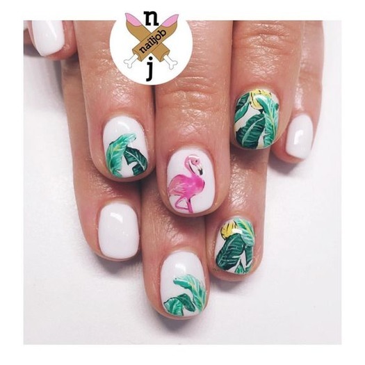 Modny manicure na lato: liście Monstery Wzór liści Montery na paznokciach