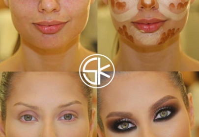 Metamorfoza makijażowa blondynki przed i po konturowaniu twarzy Metamorfoza makijażowa blondynki przed i po konturowaniu twarzy