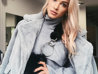szare futerko kurtka pilotka maffashion szare futerko kurtka pilotka maffashion