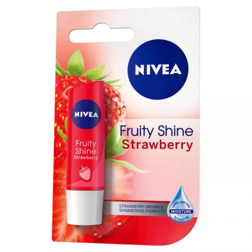 Nivea, Strawberry Shine, 24h Melt-in Moisture (Pomadka ochronna truskawkowa)