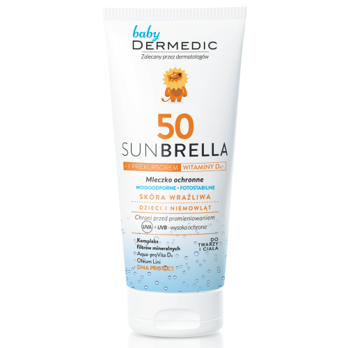 Dermedic Sunbrella Baby Mleczko Ochronne Spf 50 Od 1 Miesiąca życia Z Prekursorem Witaminy D3