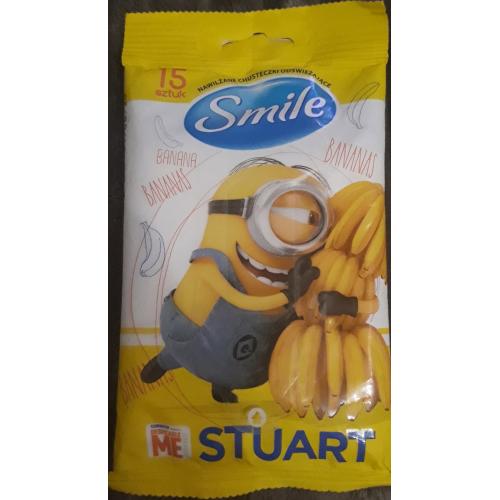 Smile, Minions, Nawilżane chusteczki odświeżające o zapachu banana