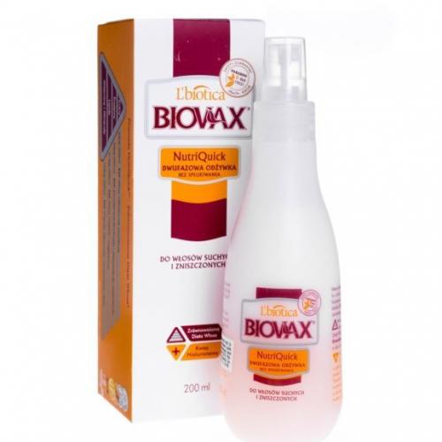 L'biotica, Biovax NutriQuick, Dwufazowa odżywka bez spłukiwania do włosów suchych i zniszczonych