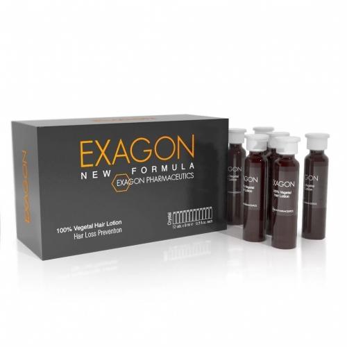 Exagon, 100% Vegetal Hair Lotion, Hair Loss Prevention (Serum przeciw wypadaniu włosów w ampułkach)