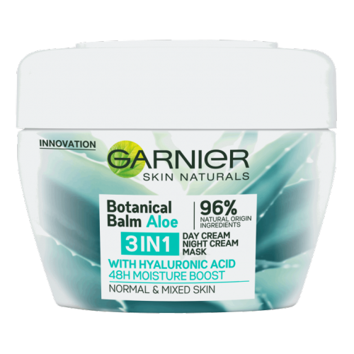 Garnier, Botanical Balm Aloe 3 in 1 Day Cream Night Cream Mask (Krem na dzień + krem na noc + maska do twarzy z aloesem i kwasem hialuronowym)