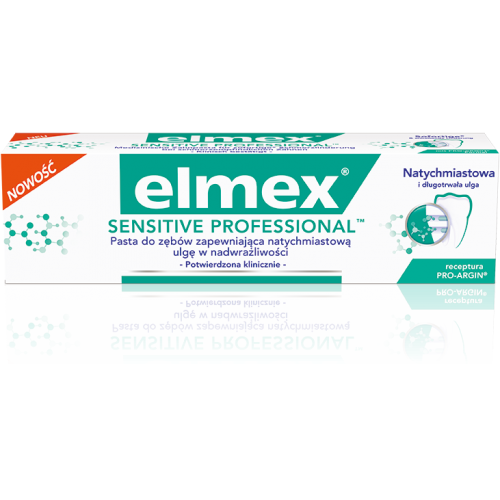 Elmex, Sensitive Professional, Pasta do zębów zapewniająca natychmiastową i długotrwałą ulgę w nadwrażliwości zębów