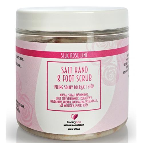 Lovingeco, Silk Rose Line, Salt Hand & Foot Scrub (Piling solny do rąk i stóp)