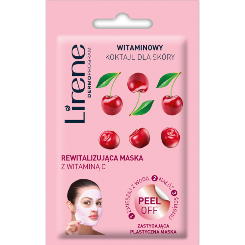 Lirene Dermoprogram, Witaminowy koktajl dla skóry, Rewitalizujca maska peel-off z witaminą C