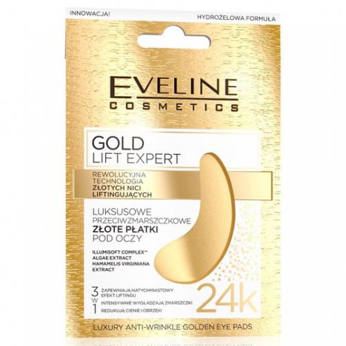 Eveline Cosmetics, Gold Lift Expert, Luksusowe przeciwzmarszczkowe złote płatki pod oczy