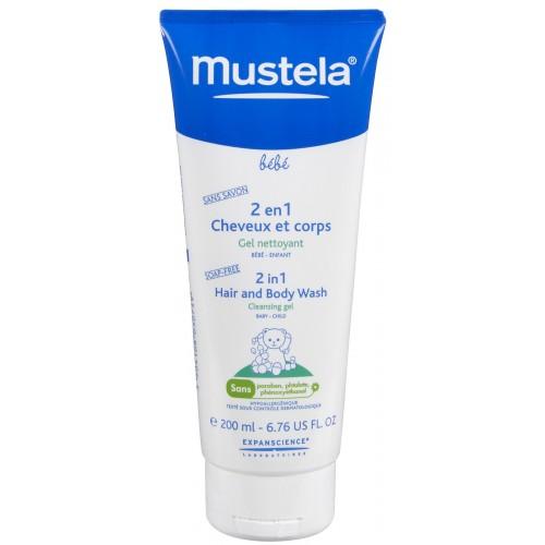 Mustela, Bebe, 2 in 1 Hair and Body Wash (2w1 Szampon i żel do mycia głowy i ciała)
