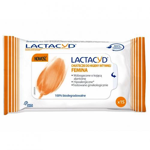 Lactacyd, Femina, Chusteczki do higieny intymnej (nowa wersja)