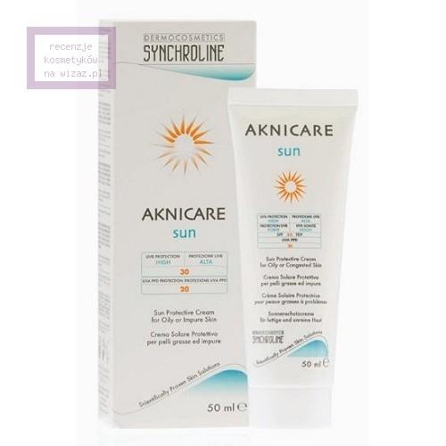 Synchroline, Aknicare Sun Protective Cream for Oily or Impure Skin SPF 30 PPD 20 (Krem z filtrem do cery tłustej - wysoka ochrona)