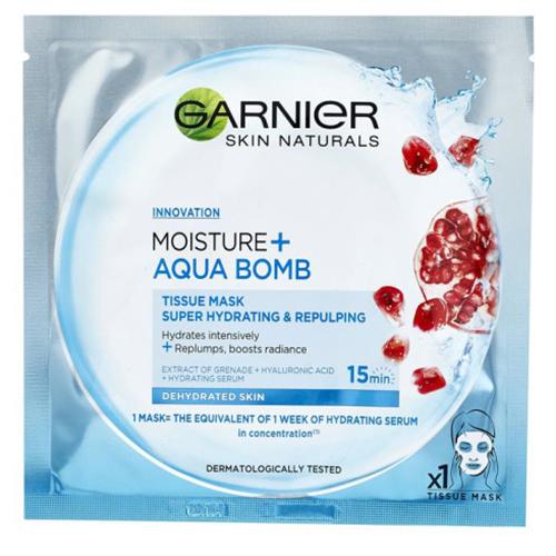 Garnier, Moisture+ Aqua Bomb, Maska kompres do skóry odwodnionej z ekstraktem z granatu [Hydra Bomb Sheet Mask]