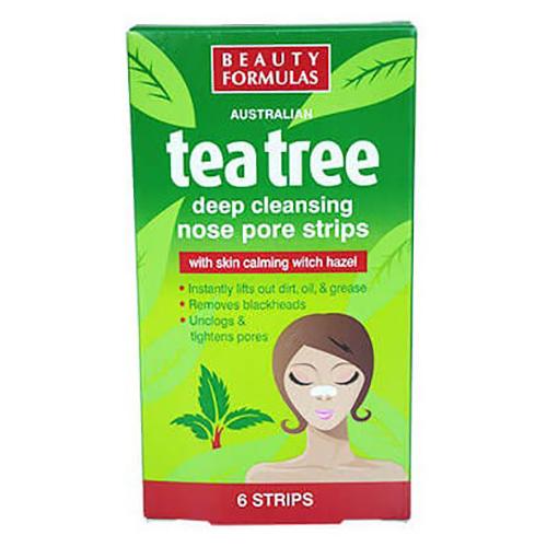 Beauty Formulas, Australian Tea Tree Deep Cleansing Nose Pore Strips (Głęboko oczyszczające paski na nos)