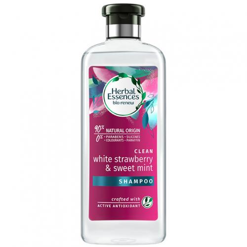 Herbal Essences, Bio:renew, Oczyszczający szampon do włosów `Biała truskawka i mięta`