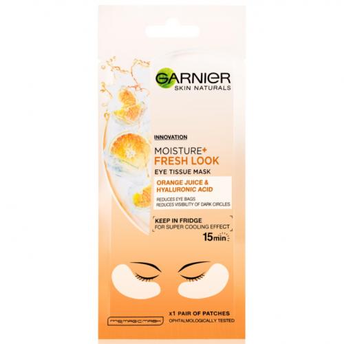Garnier, Moisture + Fresh Look, Eye Tissue Mask [SkinActive, Hydra Bomb Eye Cloth Mask Orange] (Energetyzująca maska pod oczy `Sok z pomarańczy i kwas hialuronowy`)