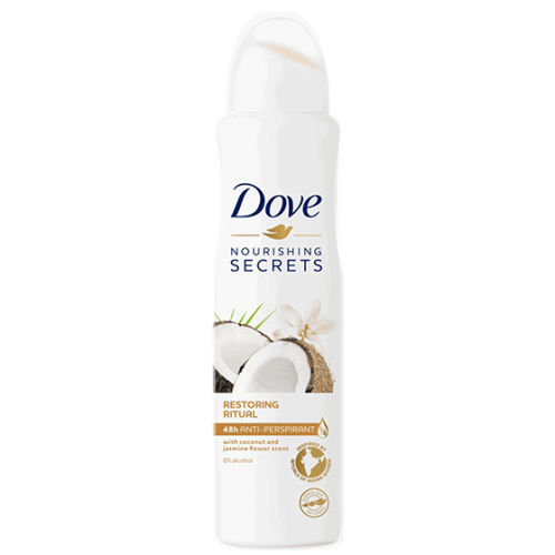 Dove, Nourishing Secrets, Restoring Ritual, Coconut & Jasmine Anti-perspirant Spray (Antyperspirant w sprayu o zapachu kokosa i jaśminu)