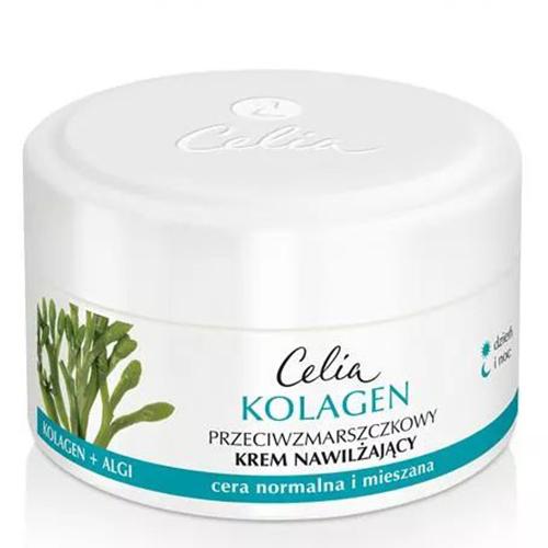 Celia, Krem nawilżający przeciw zmarszczkom do cery normalnej i mieszanej `Kolagen + algi`