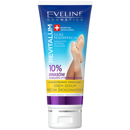 Eveline, Revitalum, Skoncentrowany zmiękczający krem- serum przeciw zrogowaceniom 10% kwasów