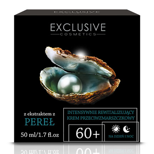 Exclusive Cosmetics, Intensywnie rewitalizujący krem przeciwzmarszczkowy z ekstraktem z pereł 60+