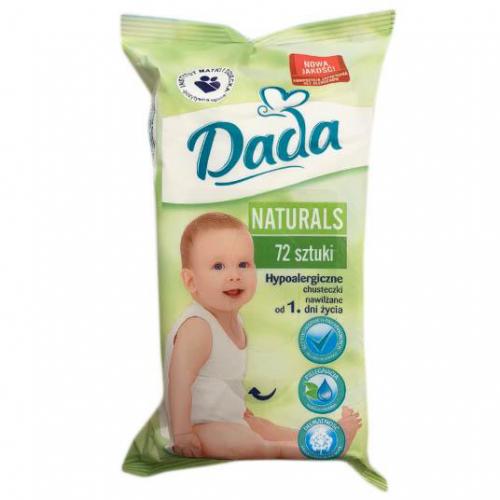 Dada, Naturals, Chusteczki nawilżane dla dzieci i niemowląt (różne rodzaje) (stara wersja)