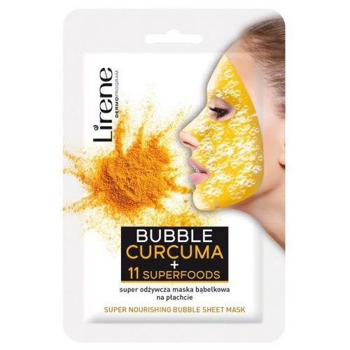 Lirene Dermoprogram, Bubble Curcuma, Super odżywcza maska bąbelkowa na płachcie