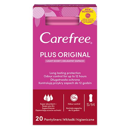 Carefree, Plus Original Light Scent Pantyliners (Wkładki higieniczne o delikatnym zapachu pojedynczo pakowane)