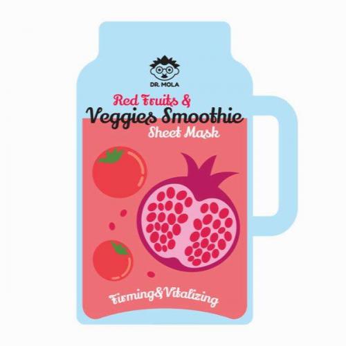 Dr. Mola, Red Fruits & Veggies Smoothie Sheet Mask (Maseczka na płachcie rewitalizująco-ujędrniająca)
