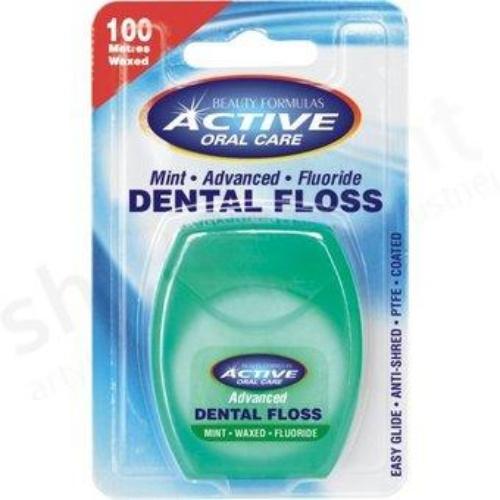 Active Oral Care, Mint Advanced Fluoride Dental Floss (Nic dentystyczna z fluorem)