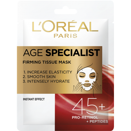 L'Oreal Paris, Age Specialist 45+, Firming Tissue Mask (Ekspert Wieku 45+, Ujędrniająca maska w płachcie)