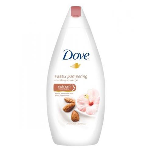 Dove, Purely Pampering, Żel pod prysznic z mleczkiem migdałowym i hibiskusem (nowa wersja)