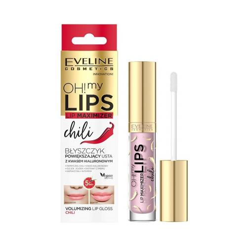 Eveline Cosmetics, Oh! My Lips, Lip Maximizer Chili Lip Gloss (Błyszczyk powiększający usta z kwasem hialuronowym i wyciągiem z papryczki chili)