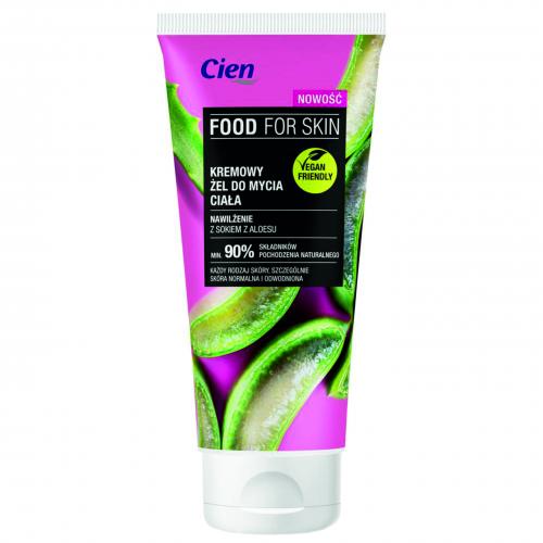 Cien, Food Fof Skin, Kremowy żel do mycia ciała `Nawilżenie z sokiem z aloesu`