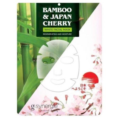 G-synergie, White Facial Mask  Bamboo & Japan Cherry (Maseczka do twarzy w płachcie `Bambus & wiśnia japońska`)