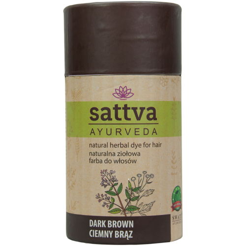 Sattva Ayurveda, Natural Herbal Dye Dark Brown (Naturalna ziołowa farba do włosów `Ciemny brąz`)