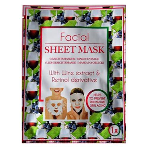 Action, Facial Sheet Mask with Wine Extract & Retinol Derivative (Maseczka na twarz z ekstraktem z wina oraz pochodną retinolu)