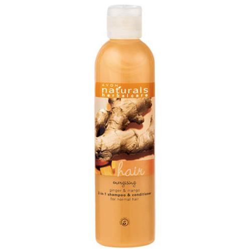 Avon, Naturals, Ginger & Mango, 2in1 Shampoo and Conditioner (Energizujący szampon z odżywką 2 w 1 `Imbir i mango`) (stara wersja)