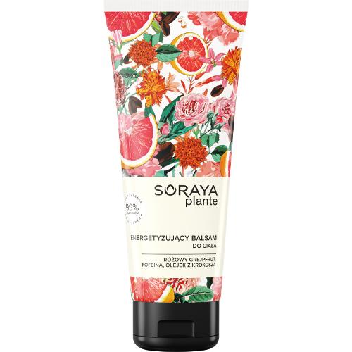 Soraya, Plante, Energetyzujący balsam do ciała `Różowy grejpfrut, kofeina, olejek z krokosza`