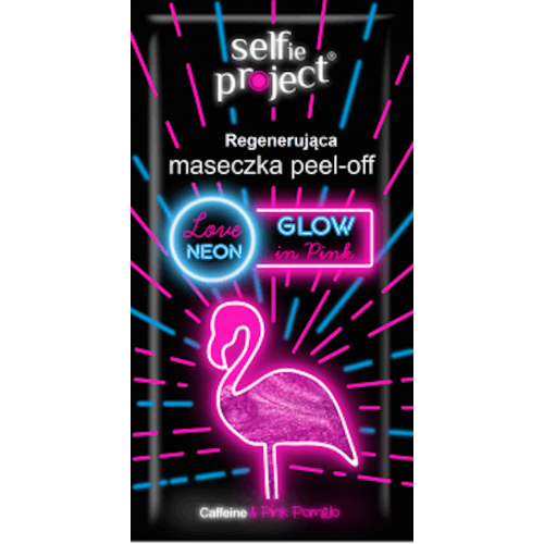 Selfie Project, Love Neon, Maseczka pielęgnacyjna regenerująca peel-off `Glow in Pink`