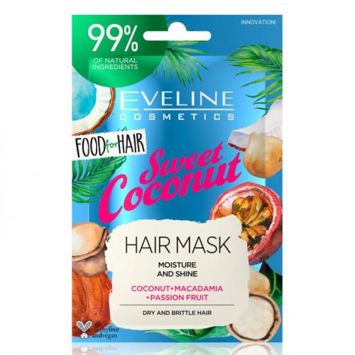 Eveline Cosmetics, Food for Hair Sweet Coconut, Nawilżająca maska do włosów