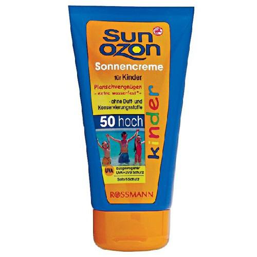 SunOzon, Kinder - Sonnenmilch  LSF 50 (Krem do opalania dla dzieci SPF 50 ekstra wodoodporny, wersja 2012)