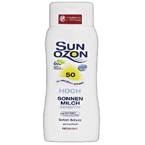 SunOzon, Sonnen Milch Sensitiv LSF 50 (Mleczko do opalania do skóry wrażliwej SPF 50)