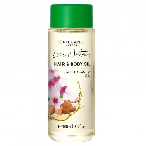 Oriflame, Love Nature, Hair & Body Oil with Sweet Almond Oil (Olejek do