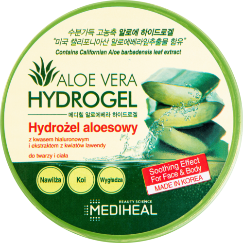 Mediheal, Aloe Vera Hydrogel (Hydrożel aloesowy z kwasem hialuronowym i ekstraktem z kwiatów lawendy)