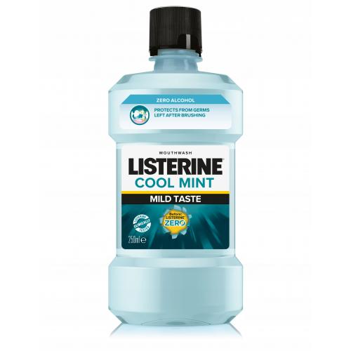Listerine, Cool Mint Mild Taste Zero Alcohol Mouthwash (Płyn do płukania jamy ustnej `Łagodniejszy smak - zero alkoholu`)